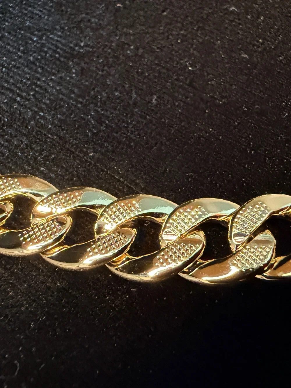 Diamond Cut Concave Cuban Necklace 14K Stamped Gold Filled 24in 9.5MM Brand New
